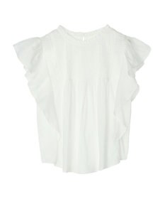 earth music&ecology コットンボイルフリルブラウス