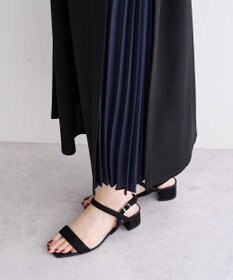 YECCA VECCA ベルテッドプリーツ切替ワンピース