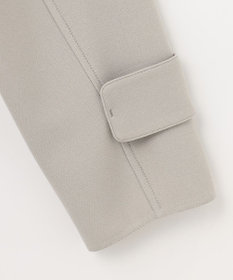 自由区 【洗える】ライトダブルクロス ノーカラーコート