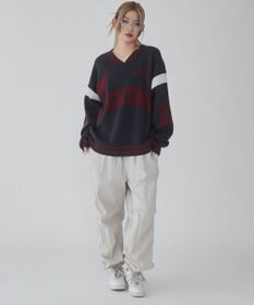 WEGO 【ユニセックス着用ITEM】ラインリブゲームロゴプルオーバー