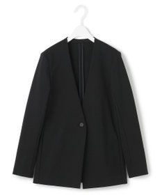 ICB 【洗える】コットンコンプレッシャー ノーカラージャケット