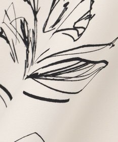 23区 L 【洗える】ラインフラワープリント Iライン スカート