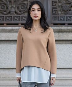 ICB 【WEB限定カラーあり】ソフトダンボール スリットテール プルオーバー アプリコットベージュ