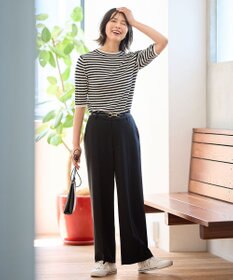 ANY L 【洗濯機可/ウエストゴム/２ＷＡＹストレッチ】ワイドパンツ