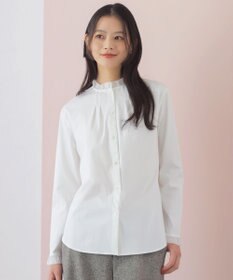 J.PRESS LADIES S 【レイヤードスタイルに】フリルシャツ ジャージー