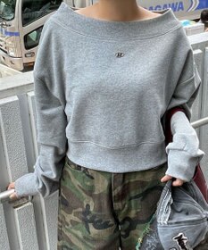 WEGO ワンポイントオフショルスウェット