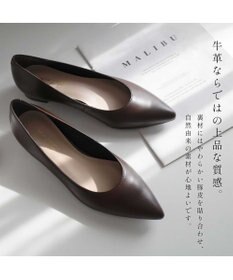 Pointer 日本製 本革美脚ローヒールパンプス
