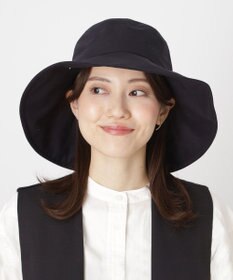 MOONBAT 【遮光100％/遮熱/UV】HIROKO KOSHINO(ヒロコ コシノ)遮光 ビッグリボンハット 帽子 広つば ゆったりMサイズ 手洗い可能/サイズ調整可能/日本製