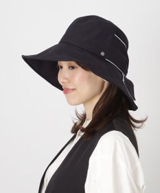 MOONBAT 【遮光100％/遮熱/UV】HIROKO KOSHINO(ヒロコ コシノ)遮光 ビッグリボンハット 帽子 広つば ゆったりMサイズ 手洗い可能/サイズ調整可能/日本製