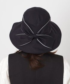 MOONBAT 【遮光100％/遮熱/UV】HIROKO KOSHINO(ヒロコ コシノ)遮光 ビッグリボンハット 帽子 広つば ゆったりMサイズ 手洗い可能/サイズ調整可能/日本製