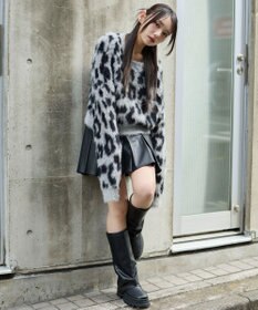 WEGO レオパードシャギーショートニット