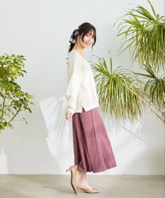 Tiaclasse L 【洗える】大人上品なコーデュロイフレアスカート