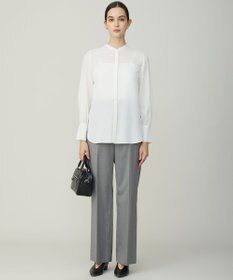 ICB 【洗える】T/Wブロード ワイドストレートパンツ