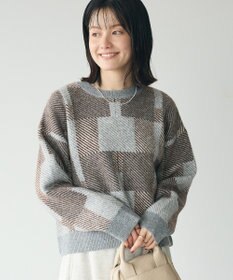 CRAFT STANDARD BOUTIQUE 洗える/チェック柄ニットプルオーバー
