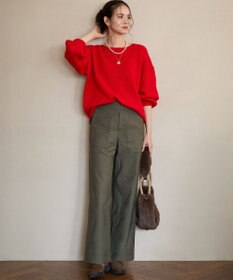 23区 【SLOW/一部店舗限定】ケーブル 袖デザイン ニット