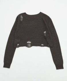 WEGO モヘアタッチダメージショートニット