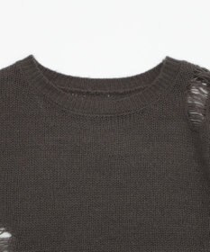 WEGO モヘアタッチダメージショートニット