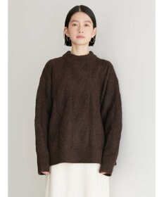 AMERICAN HOLIC Ｍｉｘヤーンモックネックケーブルニットプルオーバー