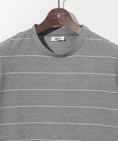 JOSEPH ABBOUD 【和紙ニット/日本素材・縫製/ 軽量/通気性/速乾性】和紙フライスボーダー Tシャツ