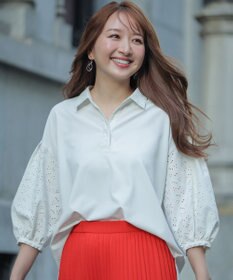 ANY SIS レースパフスリーブ シャツ オフ