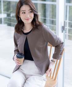 Tiaclasse 【新色追加・洗える】ノーカラーカットソージャケット