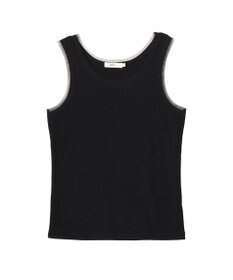 earth music&ecology エッジチュールラメテレコタンクトップ