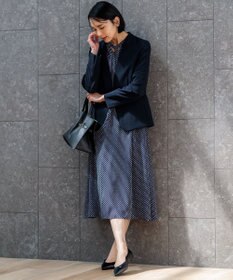 23区 L 【洗える】バックサテンアムンゼンレーユルダイヤプリント ワンピース