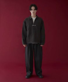 WEGO フェイクスウェードハーフZIPシャツ（LS）