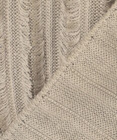 自由区 【XSサイズ～】リネンフリンジディテールフレンチスリーブ ニット