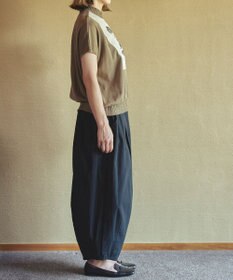 muuc ポピー刺繍フレンチスリーブプルオーバー〈日本製・高級綿100%の光沢と柔らかさ〉〈繊細な花刺繍〉〈大人の夏ニット〉〈ゆったりフリーサイズ〉