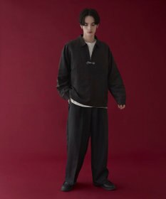 WEGO フェイクスウェードハーフZIPシャツ（LS）