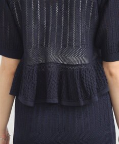 earth music&ecology ＳＥＴ２点レース編みペプラムカーデ＋スカート