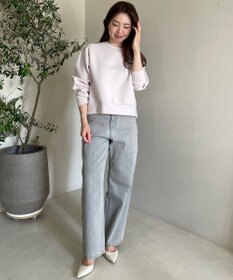 UNFILO L 【WEB限定】BEAUTY FORM JERSEY サイドZIP クロップドプルオーバー