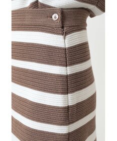 DAKS ボーダー ニットミニスカート