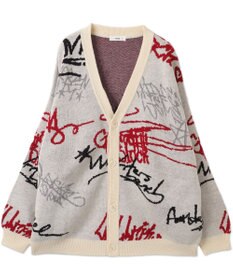 WEGO リラックスフィットパターンカーディガン