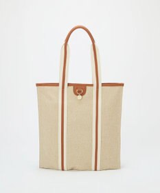 TOPKAPI 【TREASURE TOPKAPI】レザーコンビ ストライプハンドル スリム トートバッグ　A4 / 軽量