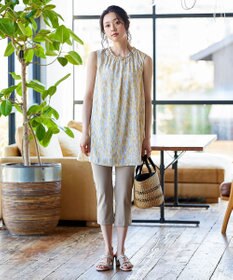 Tiaclasse 【洗える】体型カバーも叶うフリルカラーチュニックブラウス