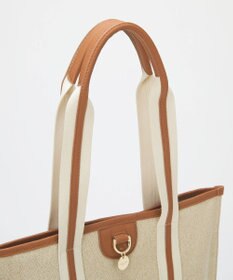 TOPKAPI 【TREASURE TOPKAPI】レザーコンビ ストライプハンドル スリム トートバッグ　A4 / 軽量