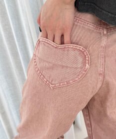 WEGO ハートポケットストレートデニムパンツ