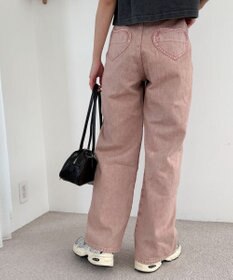 WEGO ハートポケットストレートデニムパンツ