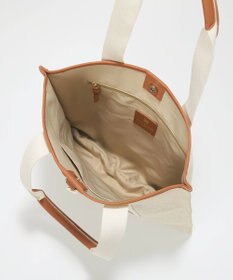 TOPKAPI 【TREASURE TOPKAPI】レザーコンビ ストライプハンドル スリム トートバッグ　A4 / 軽量