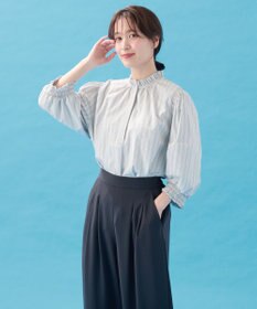 ANY L 【接触冷感/UVカット/抗菌防臭/速乾】エニイファンクション シャーリングブラウス