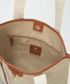 TOPKAPI 【TREASURE TOPKAPI】レザーコンビ ストライプハンドル スリム トートバッグ　A4 / 軽量