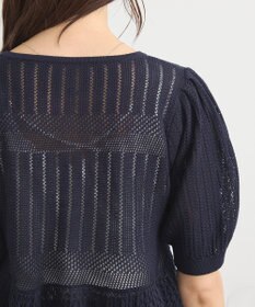 earth music&ecology ＳＥＴ２点レース編みペプラムカーデ＋スカート