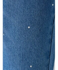 earth music&ecology ラインストーンフレアデニムパンツ