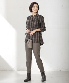 J.PRESS LADIES L 【WEB限定カラーあり・洗える】T/Rアルガンシルク テーパード パンツ