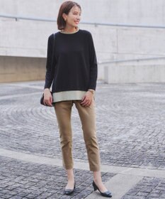 Tiaclasse 【洗える】裏起毛ストレッチテーパードパンツ