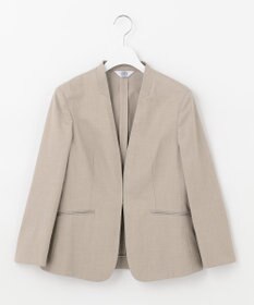 J.PRESS LADIES 【洗える・撥水・防汚】コットンFITTYシャーク ノーカラー ジャケット