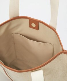 TOPKAPI 【TREASURE TOPKAPI】レザーコンビ ストライプハンドル スリム トートバッグ　A4 / 軽量