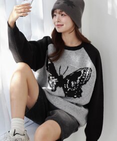 WEGO フラッフィーグラフィックBIGニットプルオーバー